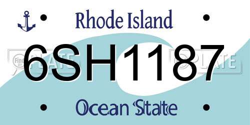 6SH1187 Rhode Island License Plate