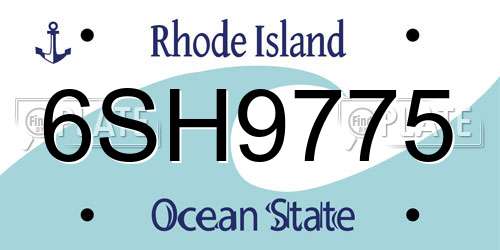 6SH9775 Rhode Island License Plate