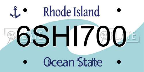 6SHI700 Rhode Island License Plate