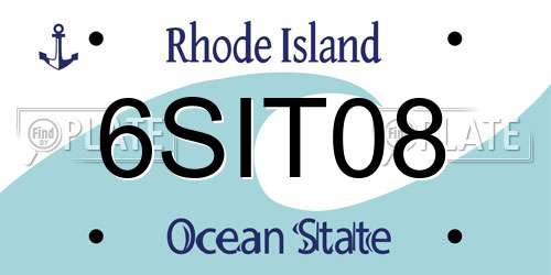 6SIT08 Rhode Island License Plate