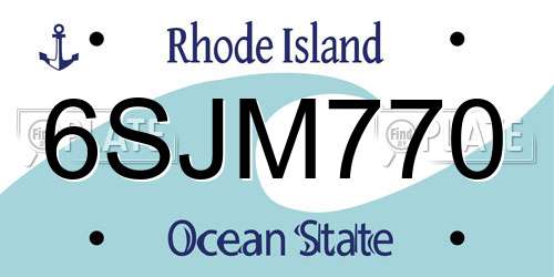 6SJM770 Rhode Island License Plate