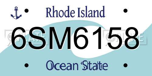 6SM6158 Rhode Island License Plate