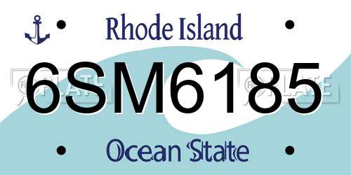 6SM6185 Rhode Island License Plate