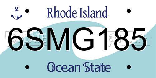 6SMG185 Rhode Island License Plate