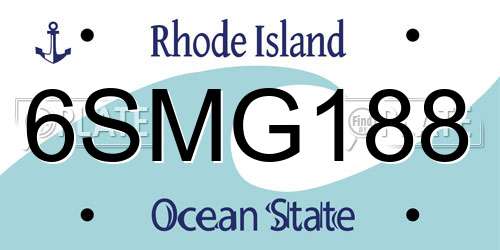 6SMG188 Rhode Island License Plate