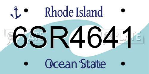 6SR4641 Rhode Island License Plate