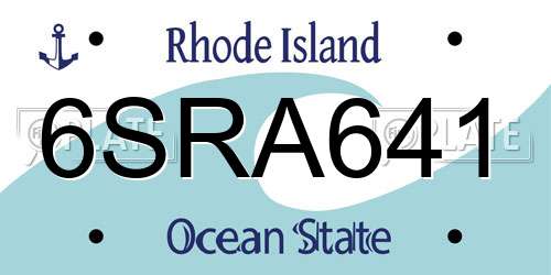 6SRA641 Rhode Island License Plate
