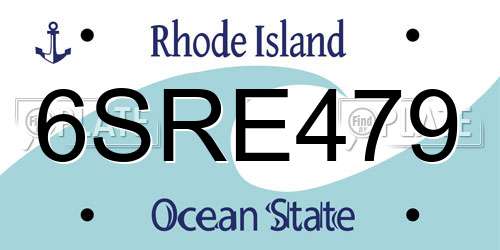 6SRE479 Rhode Island License Plate