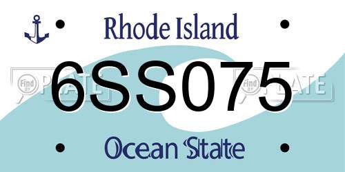 6SS075 Rhode Island License Plate