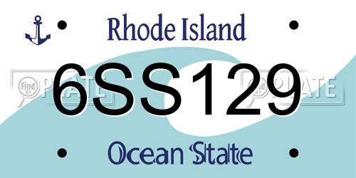 6SS129 Rhode Island License Plate