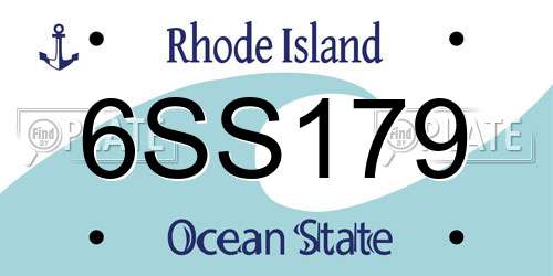 6SS179 Rhode Island License Plate