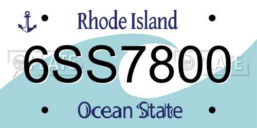 6SS7800 Rhode Island License Plate