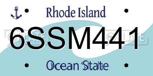 6SSM441 Rhode Island License Plate