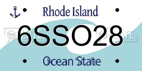 6SSO28 Rhode Island License Plate