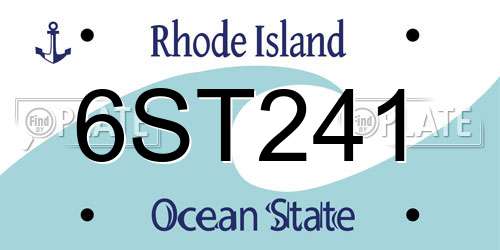 6ST241 Rhode Island License Plate