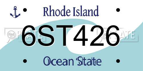 6ST426 Rhode Island License Plate