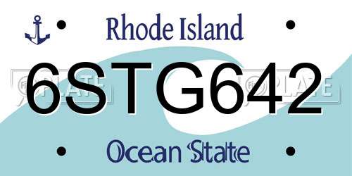 6STG642 Rhode Island License Plate