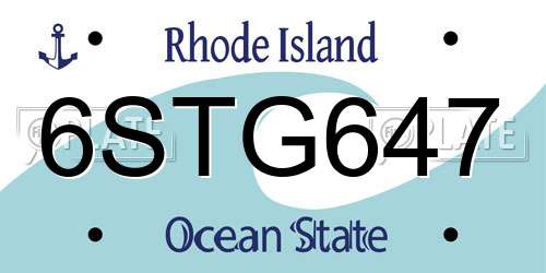6STG647 Rhode Island License Plate