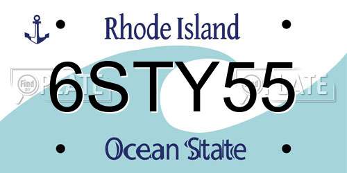 6STY55 Rhode Island License Plate