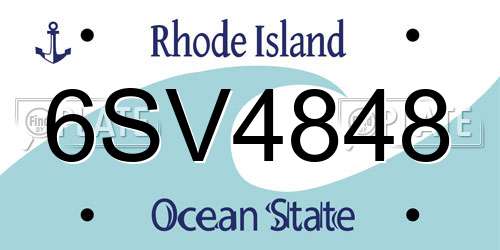 6SV4848 Rhode Island License Plate