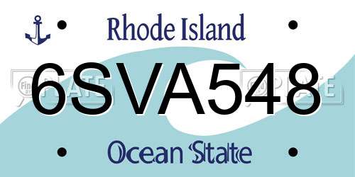 6SVA548 Rhode Island License Plate