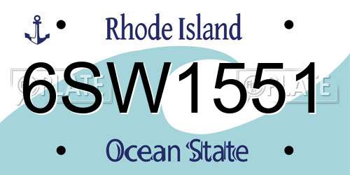 6SW1551 Rhode Island License Plate