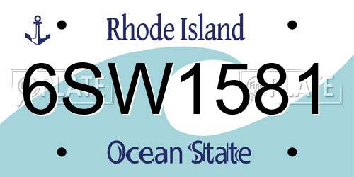 6SW1581 Rhode Island License Plate