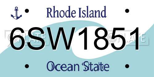 6SW1851 Rhode Island License Plate