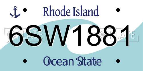 6SW1881 Rhode Island License Plate