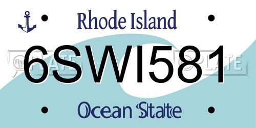 6SWI581 Rhode Island License Plate