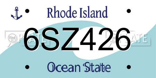 6SZ426 Rhode Island License Plate