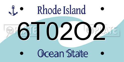 6T02O2 Rhode Island License Plate