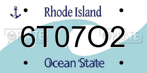 6T07O2 Rhode Island License Plate