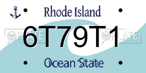 6T79T1 Rhode Island License Plate