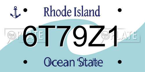 6T79Z1 Rhode Island License Plate