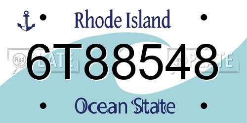 6T88548 Rhode Island License Plate