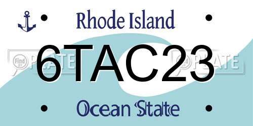 6TAC23 Rhode Island License Plate