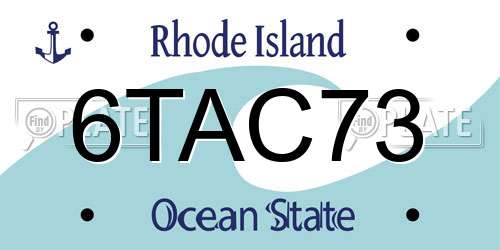 6TAC73 Rhode Island License Plate