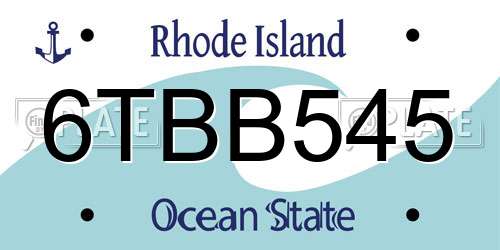 6TBB545 Rhode Island License Plate
