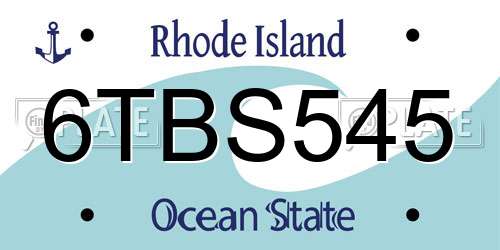 6TBS545 Rhode Island License Plate