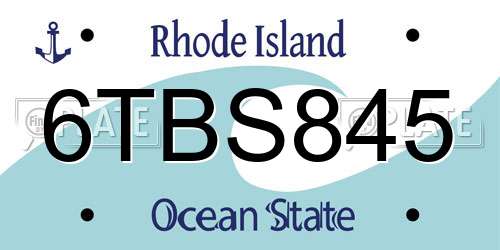 6TBS845 Rhode Island License Plate