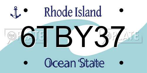 6TBY37 Rhode Island License Plate
