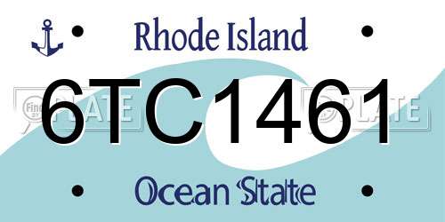 6TC1461 Rhode Island License Plate