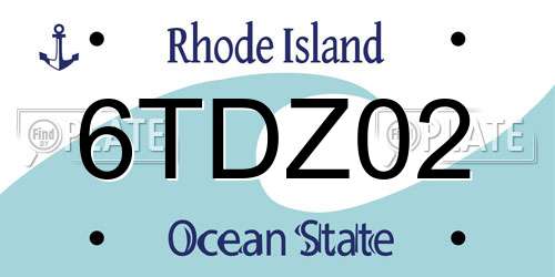 6TDZ02 Rhode Island License Plate