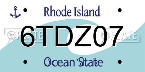6TDZ07 Rhode Island License Plate