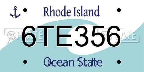 6TE356 Rhode Island License Plate