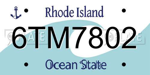 6TM7802 Rhode Island License Plate