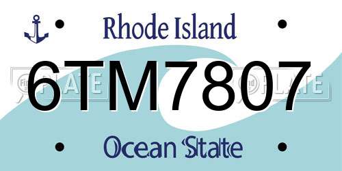 6TM7807 Rhode Island License Plate