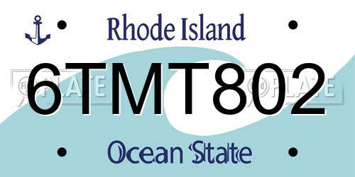 6TMT802 Rhode Island License Plate