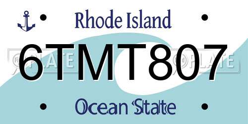 6TMT807 Rhode Island License Plate